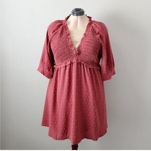 Arula Pullover Flowy Stretch Babydoll Dress With V-Neckline & Ruffle Trim, 18/20